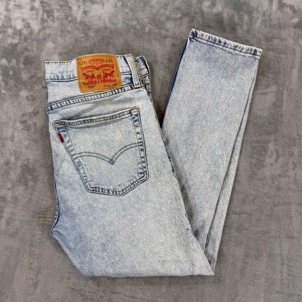 Levi's 510 Extreme Skinny Jeans Men's Size 32x29 Light Blue Stretch Denim Pants